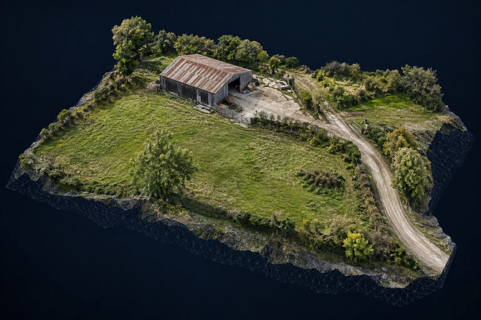 Illustrative three-dimensional model of a rural site